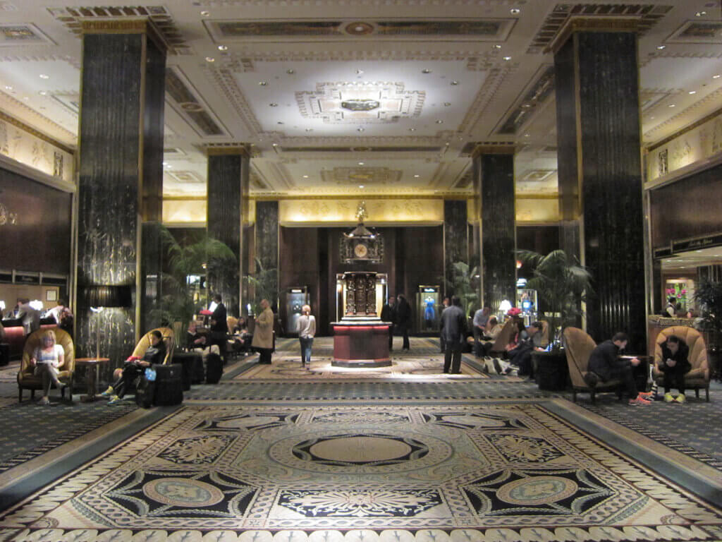 May, 2010 - Lobby of the Waldorf-Astoria hotel.